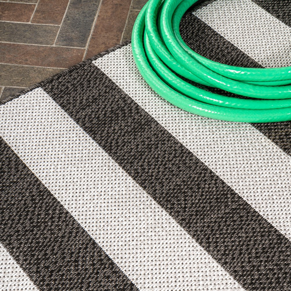 Amos Two-tone Wide Stripe Indoor/outdoor Area Rug