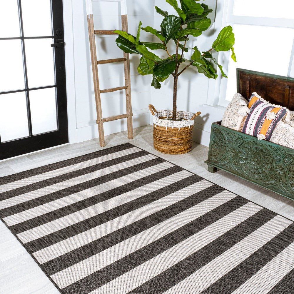 Amos Two-tone Wide Stripe Indoor/outdoor Area Rug