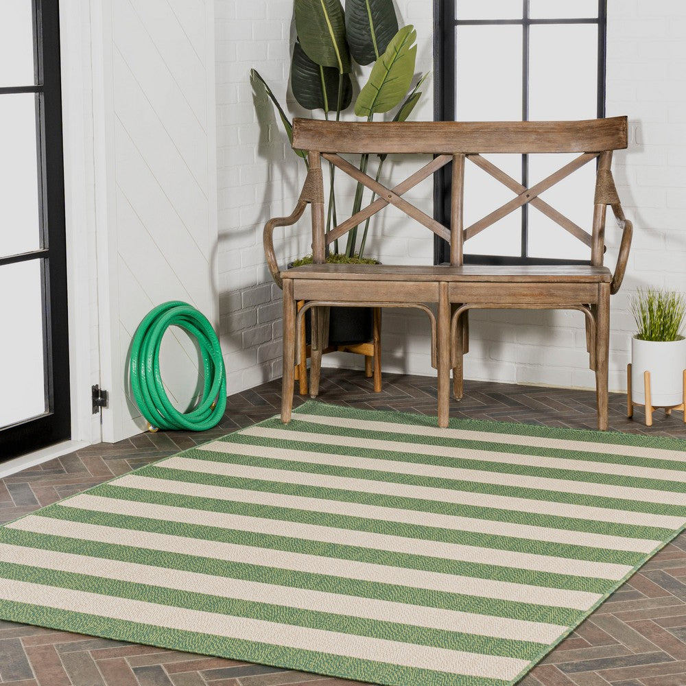 Amos Two-tone Wide Stripe Indoor/outdoor Area Rug