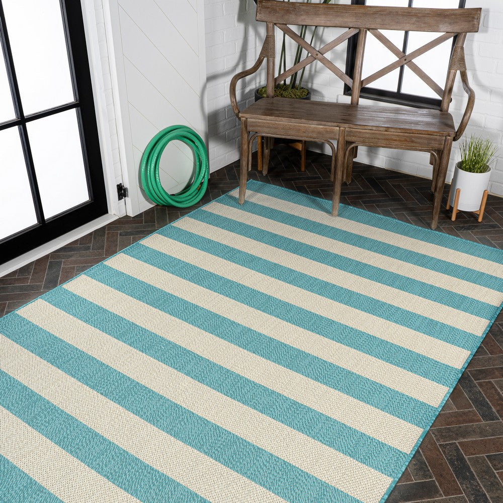 Amos Two-tone Wide Stripe Indoor/outdoor Area Rug