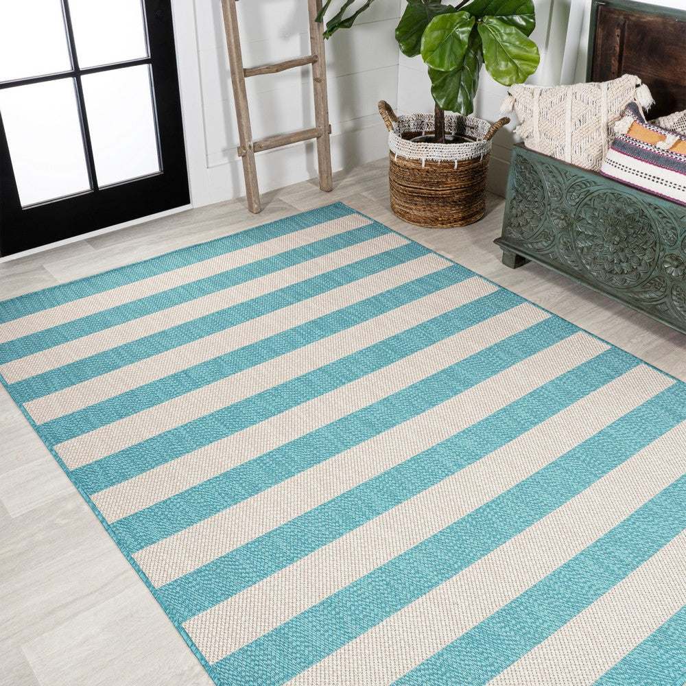 Amos Two-tone Wide Stripe Indoor/outdoor Area Rug