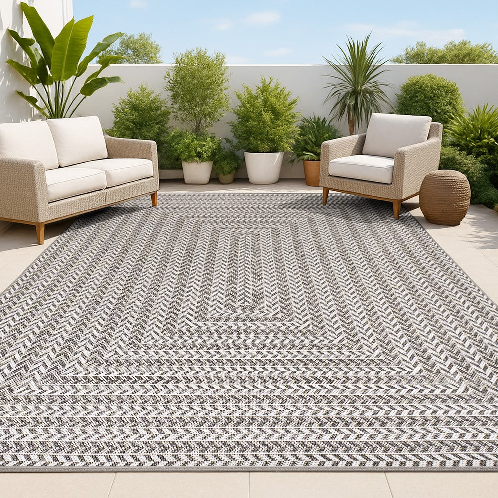 Ortega Modern Concentric Squares Indoor/outdoor Area Rug