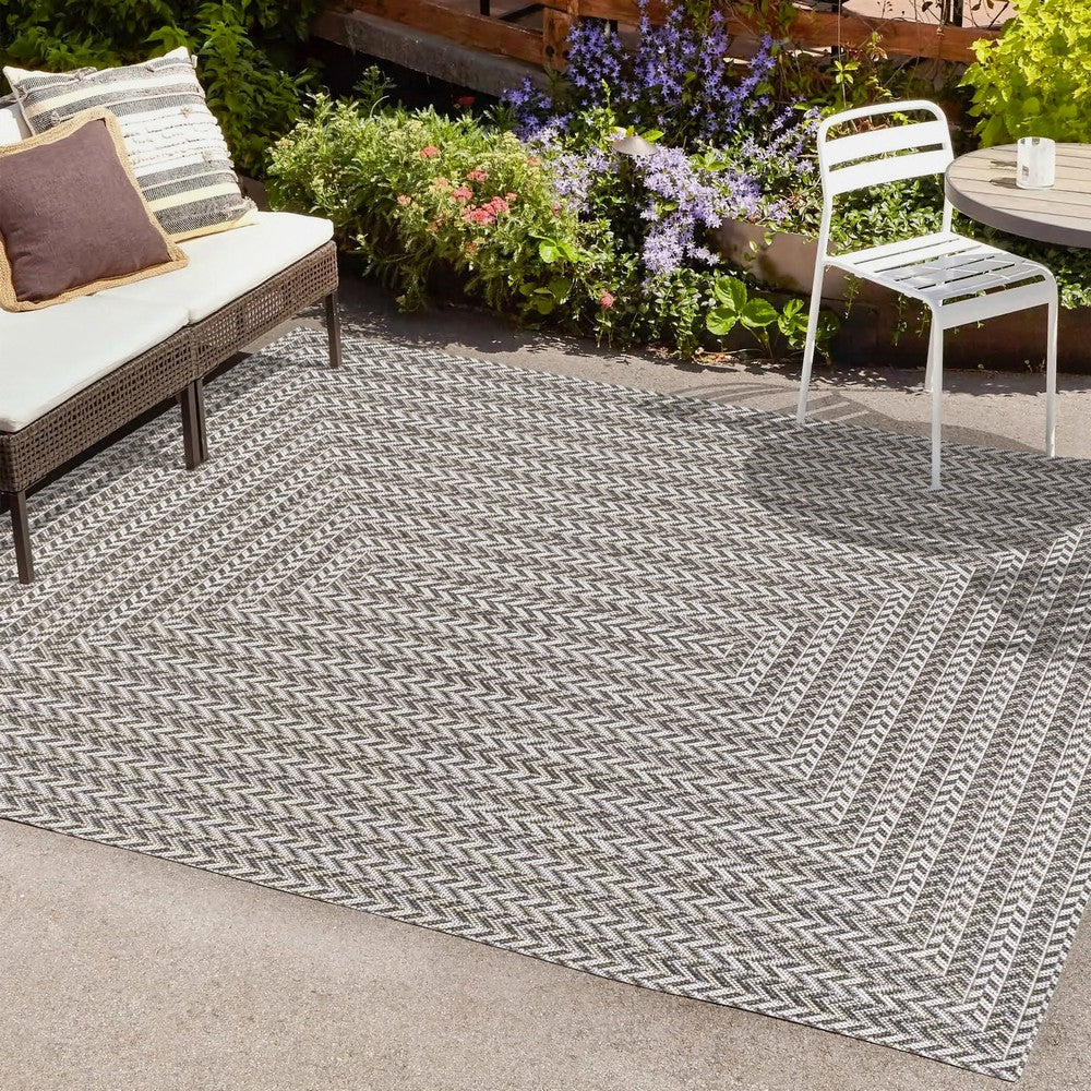 Ortega Modern Concentric Squares Indoor/outdoor Area Rug