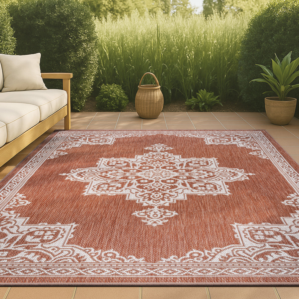Bloom Vintage Casual Medallion Indoor/Outdoor Area Rug