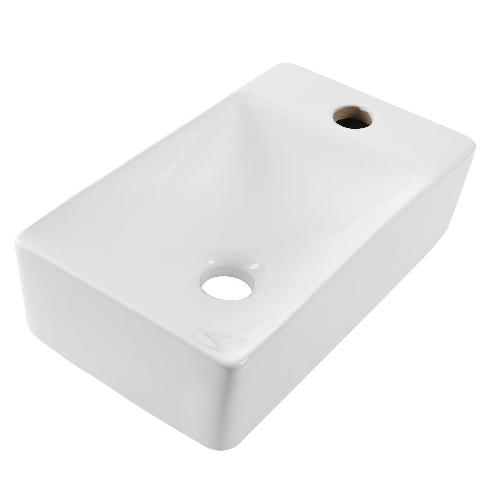 Aurora 15 in. W x 8 in. D Modern Wall Mounted Rectangular Ceramic Mini Sink