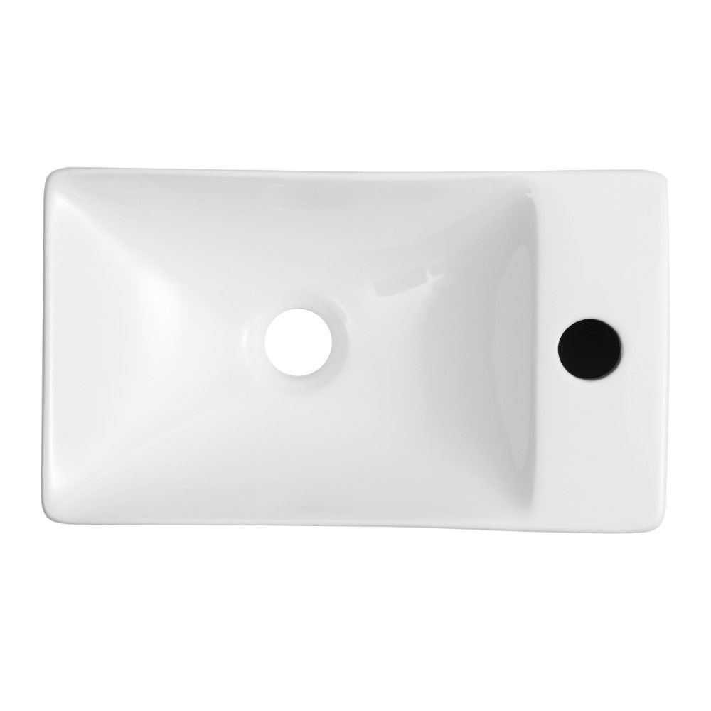Aurora 15 in. W x 8 in. D Modern Wall Mounted Rectangular Ceramic Mini Sink