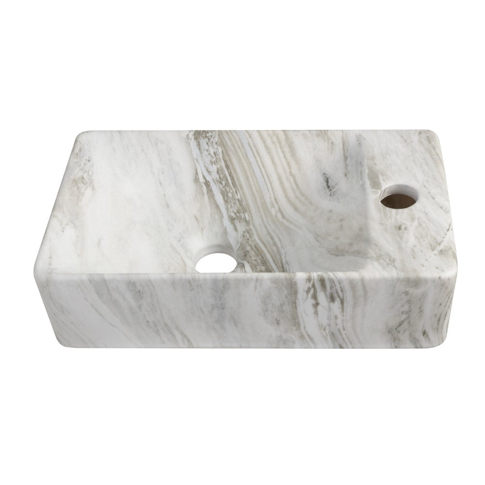 Aurora 15 in. W x 8 in. D Modern Wall Mounted Rectangular Ceramic Mini Sink