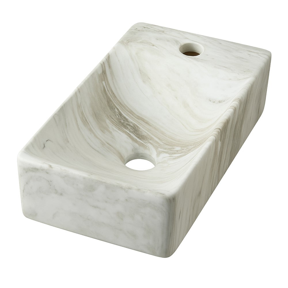 Aurora 15 in. W x 8 in. D Modern Wall Mounted Rectangular Ceramic Mini Sink