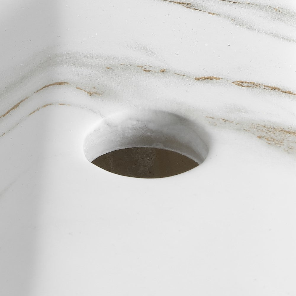 Aurora 15 in. W x 8 in. D Modern Wall Mounted Rectangular Ceramic Mini Sink