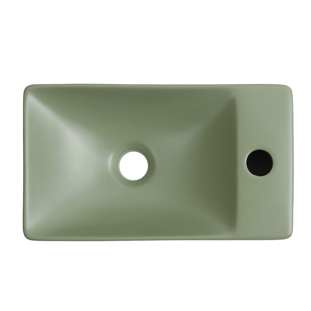 Aurora 15 in. W x 8 in. D Modern Wall Mounted Rectangular Ceramic Mini Sink