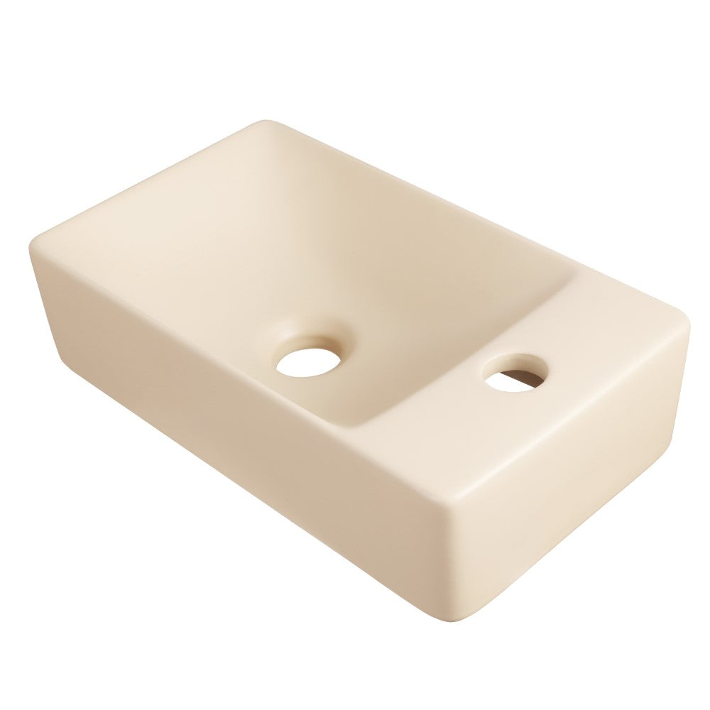 Aurora 15 in. W x 8 in. D Modern Wall Mounted Rectangular Ceramic Mini Sink