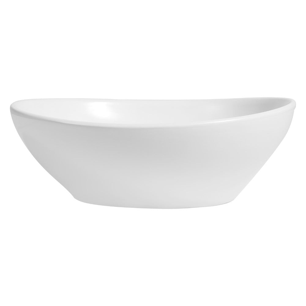 Zenu 16 in. W x 13.5 in. D Modern Minimalist Oval Ceramic Bathroom Vessel Sink