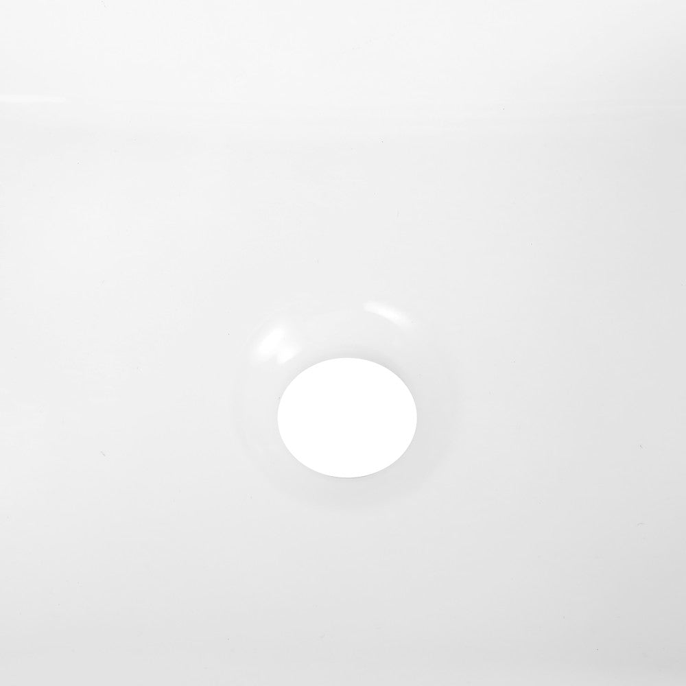 Settee 16 in. W x 12 in. D Modern Rectangular High-Gloss Ceramic Above Counter Vessel Bathroom Vanity Sink Basin