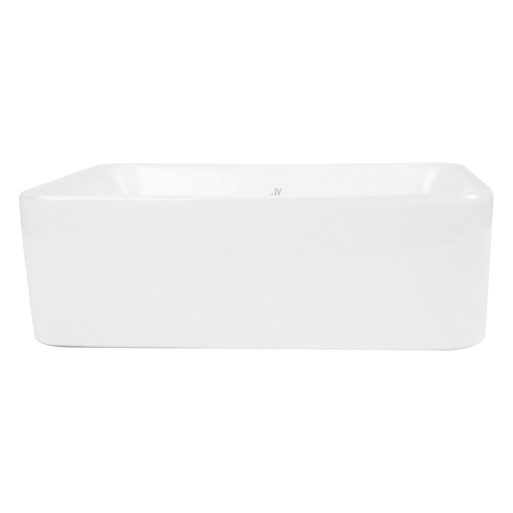 Settee 16 in. W x 12 in. D Modern Rectangular High-Gloss Ceramic Above Counter Vessel Bathroom Vanity Sink Basin