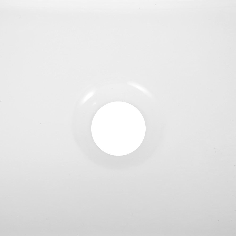 Settee 16 in. W x 12 in. D Modern Rectangular High-Gloss Ceramic Above Counter Vessel Bathroom Vanity Sink Basin