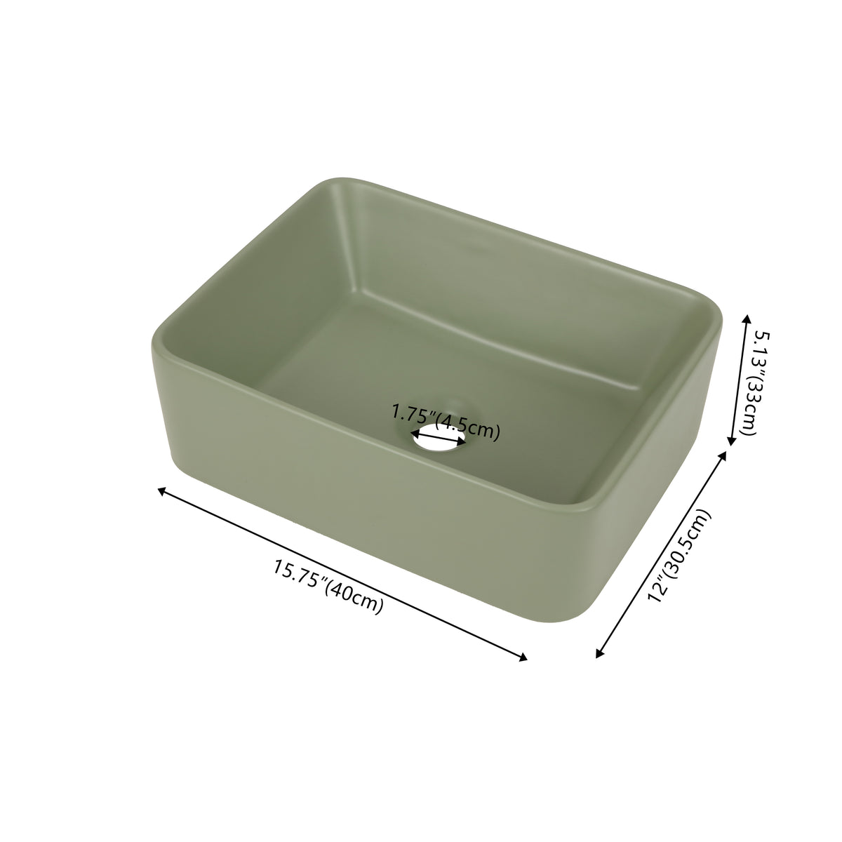 Settee 16 in. W x 12 in. D Modern Rectangular High-Gloss Ceramic Above Counter Vessel Bathroom Vanity Sink Basin