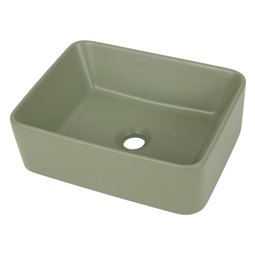 Settee 16 in. W x 12 in. D Modern Rectangular High-Gloss Ceramic Above Counter Vessel Bathroom Vanity Sink Basin