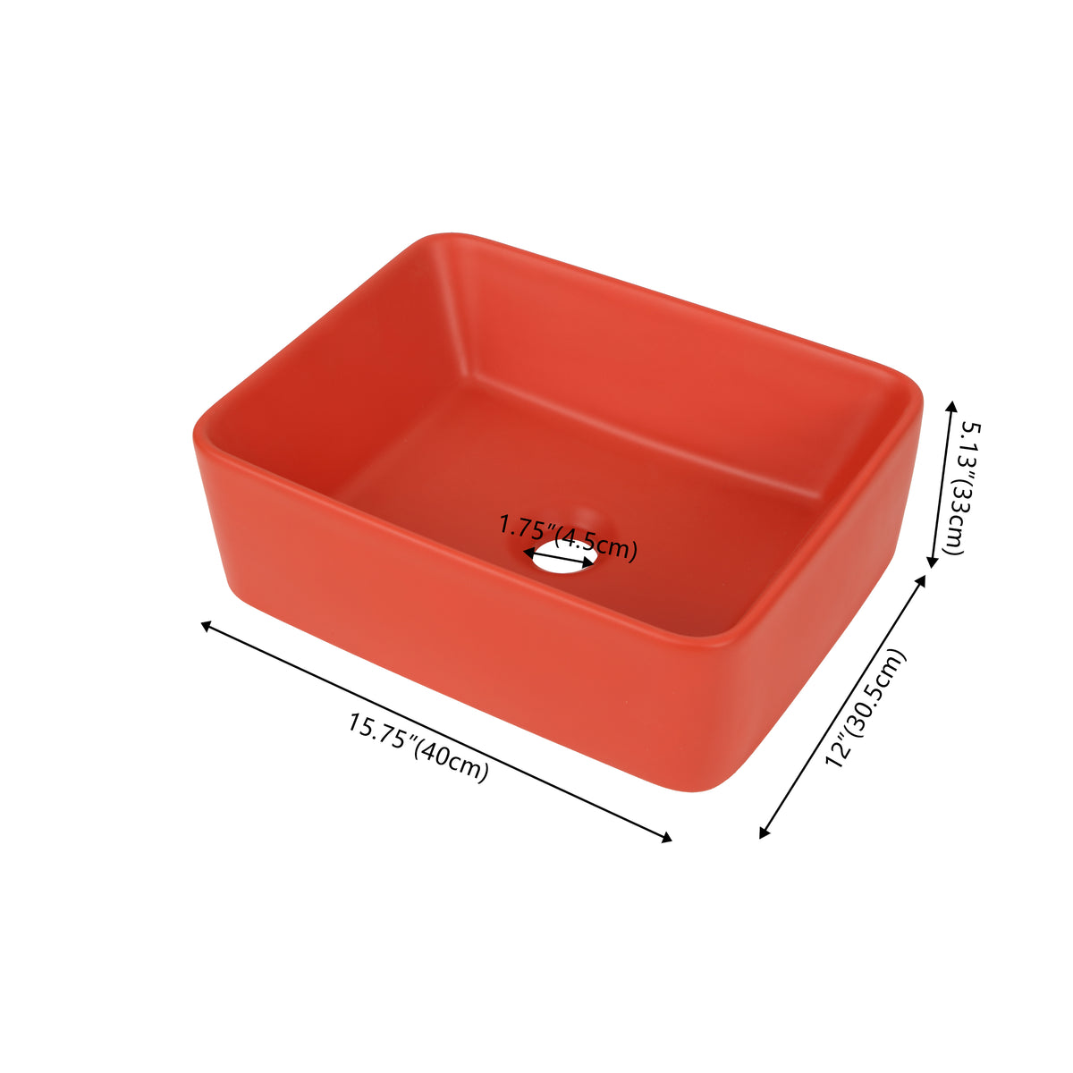 Settee 16 in. W x 12 in. D Modern Rectangular High-Gloss Ceramic Above Counter Vessel Bathroom Vanity Sink Basin