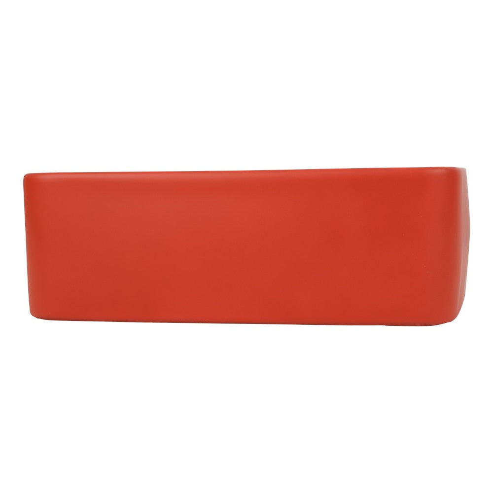 Settee 16 in. W x 12 in. D Modern Rectangular High-Gloss Ceramic Above Counter Vessel Bathroom Vanity Sink Basin