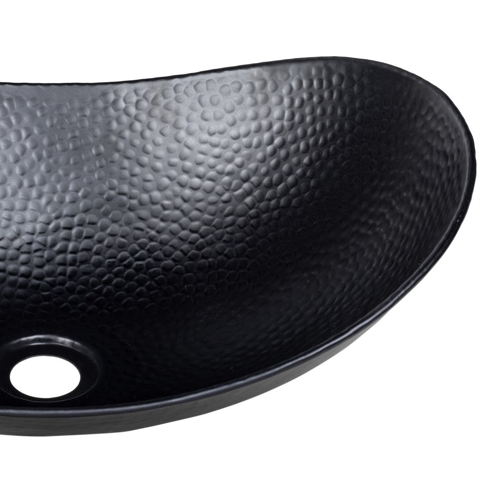 Aspen 19 in. Boat-Shaped Rustic Pure Copper Hand-Hammered Above Counter Vessel Bathroom Vanity Sink