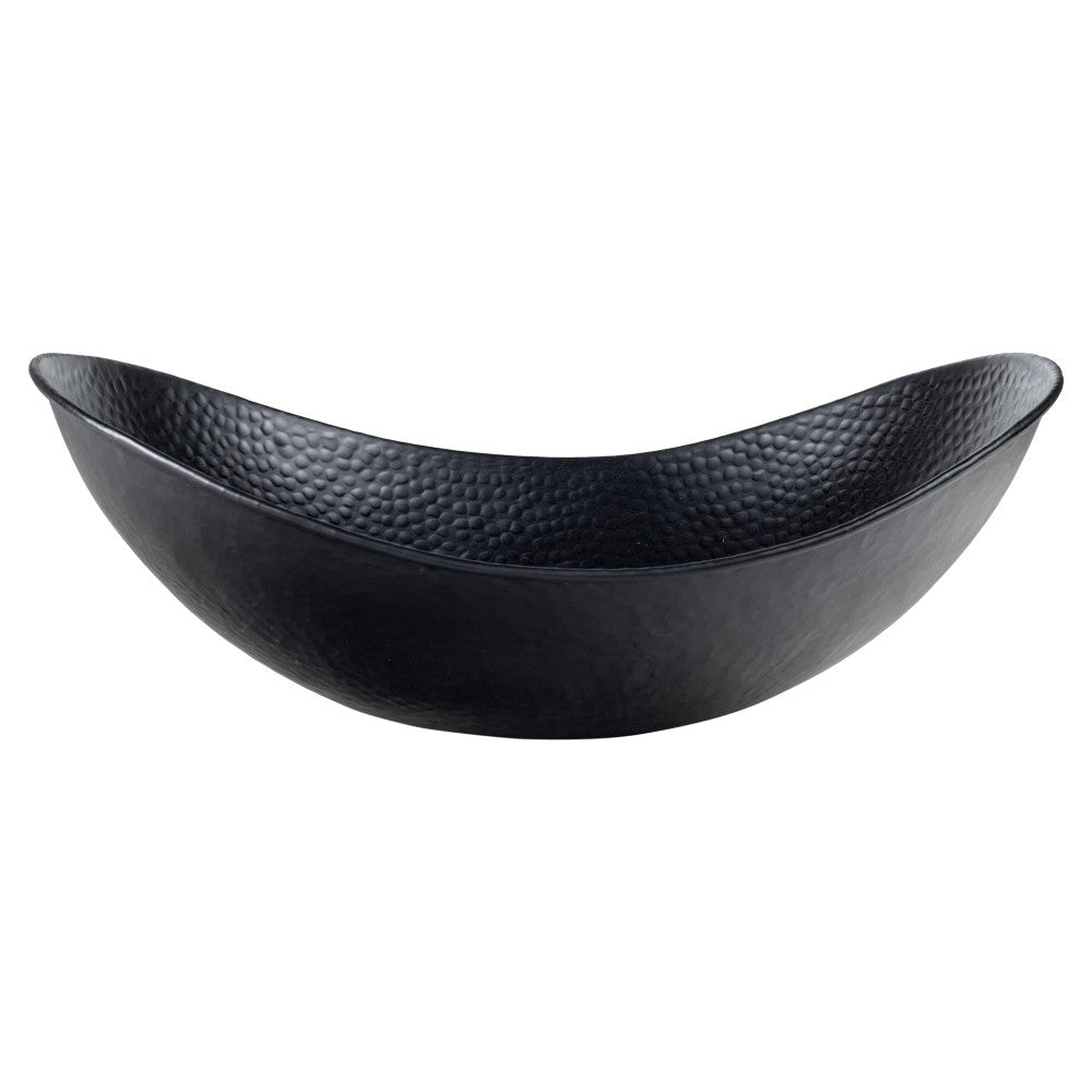 Aspen 19 in. Boat-Shaped Rustic Pure Copper Hand-Hammered Above Counter Vessel Bathroom Vanity Sink