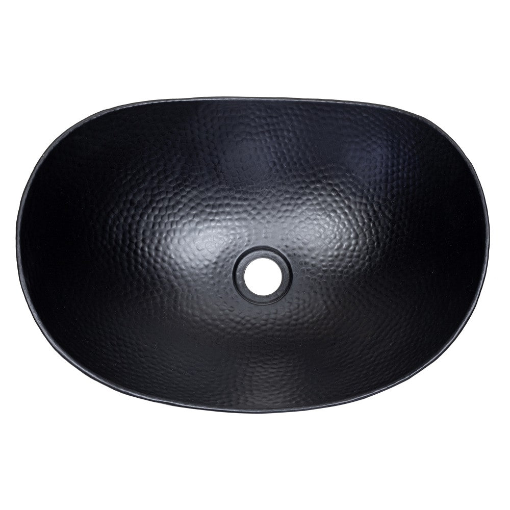 Aspen 19 in. Boat-Shaped Rustic Pure Copper Hand-Hammered Above Counter Vessel Bathroom Vanity Sink