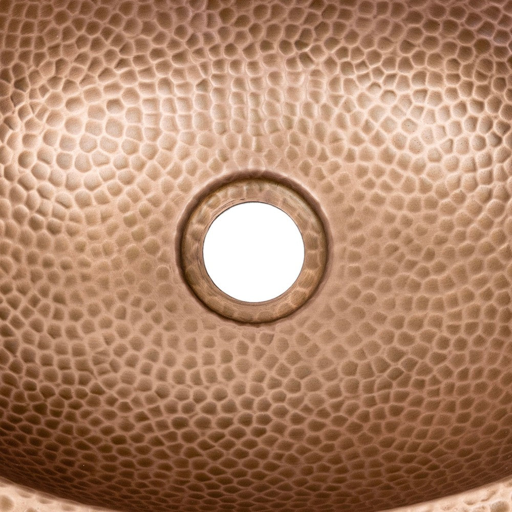 Willow 17 in. Skirted Oval Bowl Pure Copper Hand-Hammered Above Counter Vessel Bathroom Vanity Sink