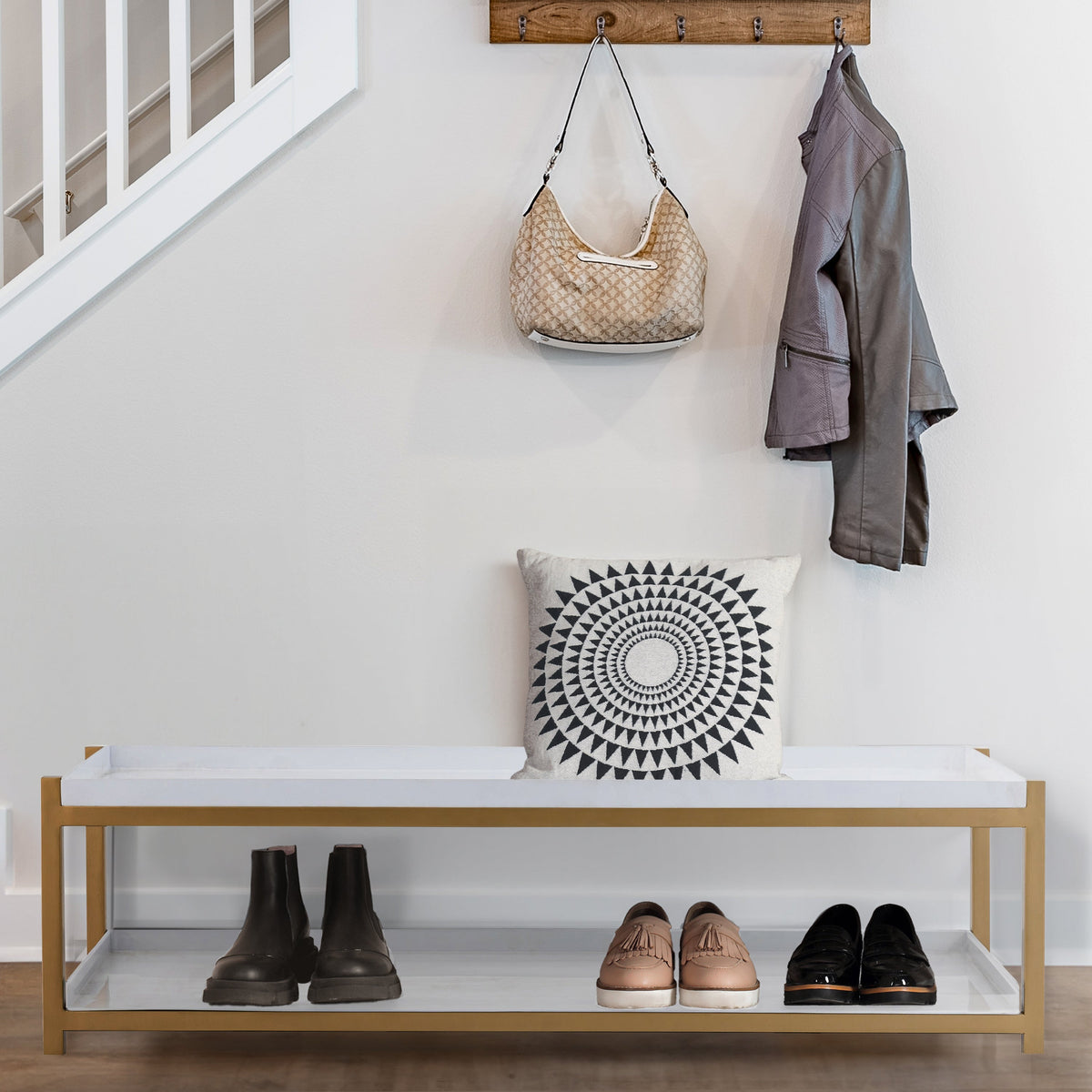 Ashoka Industrial Compact 10.75" 6-Pair 2-Tier Iron Shoe Rack