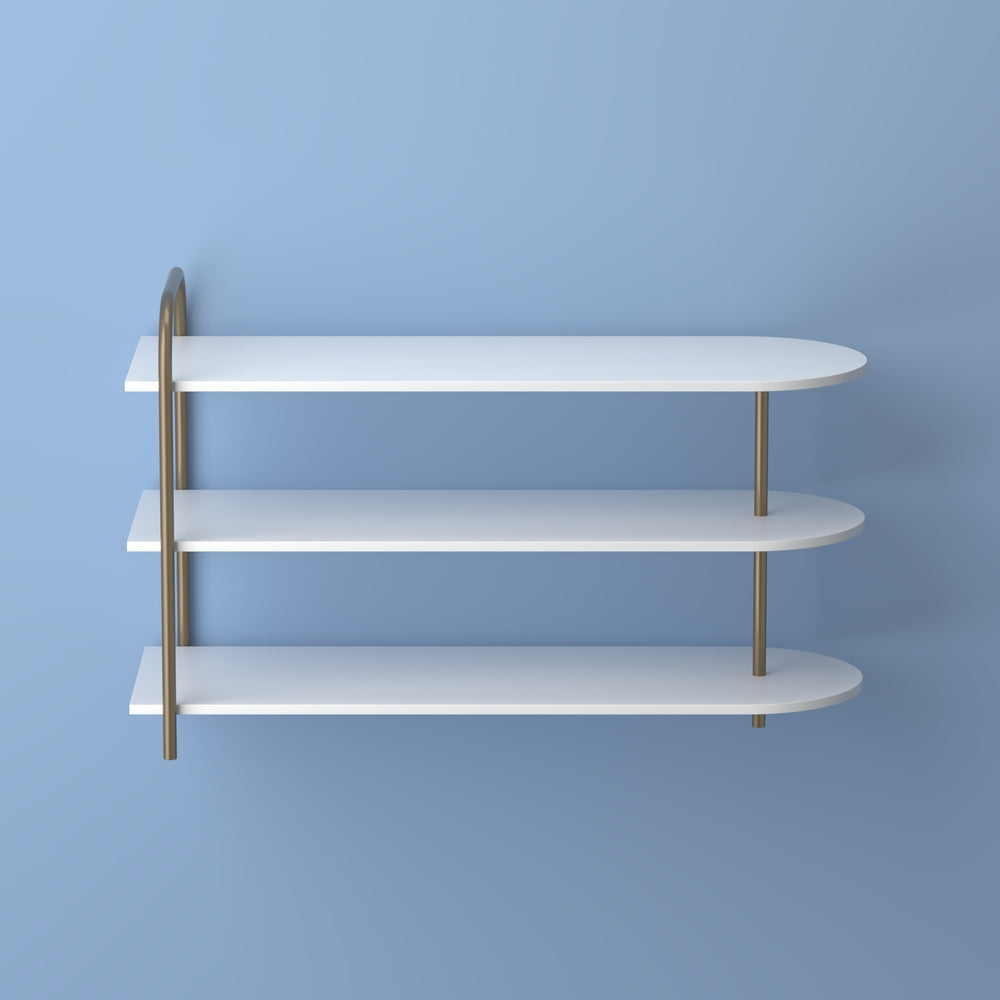 Unity Modern 24" 9-Pair 3-Tier Iron Curved Decker Shoe Rack