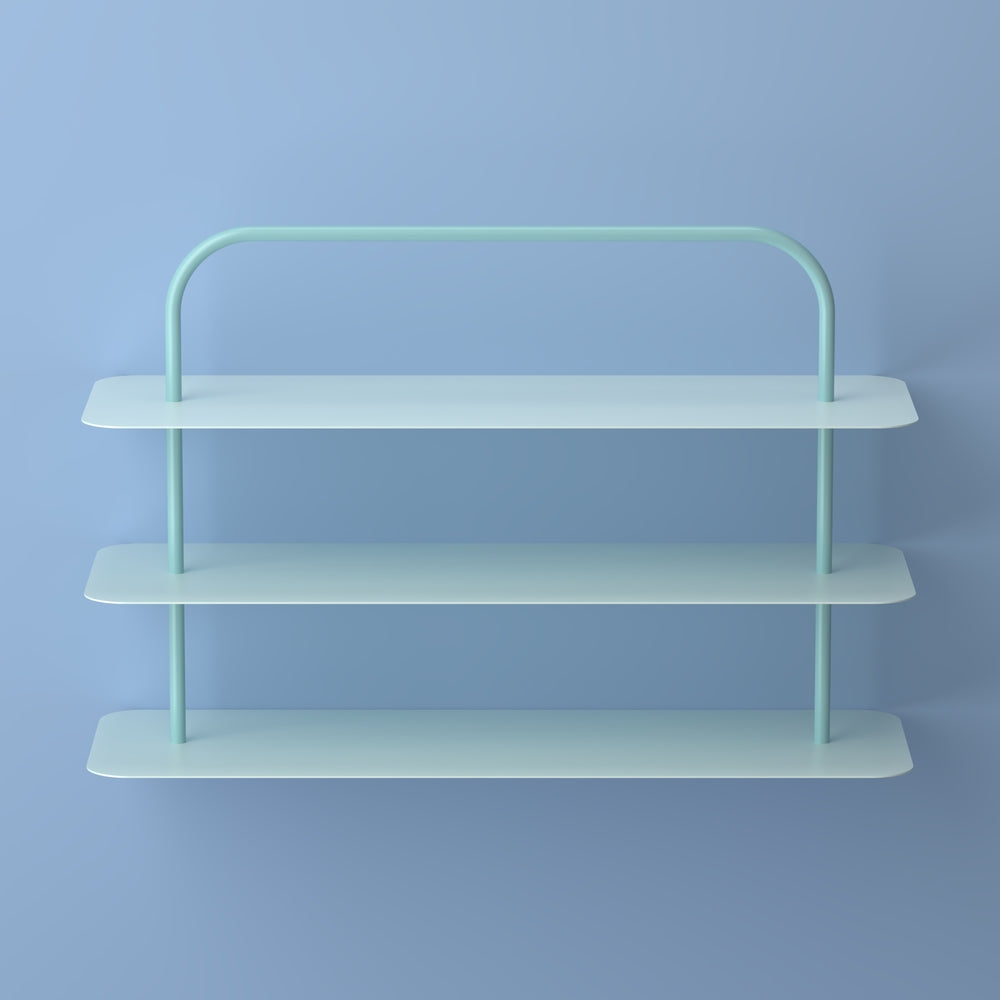 Coffe Minimalist 24.5" 9-Pair 3-Tier Iron Thin Flat Plate Shoe Rack