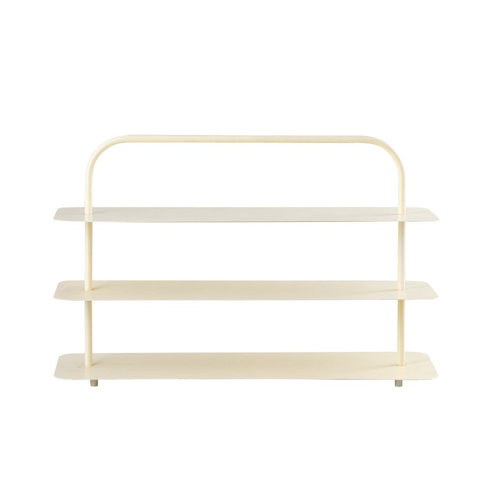 Coffe Minimalist 24.5" 9-Pair 3-Tier Iron Thin Flat Plate Shoe Rack