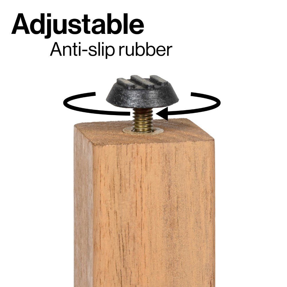 Nuvair 15.75" Traditional Classic Slatted Solid Acacia Wood Indoor/Outdoor Shower Stool