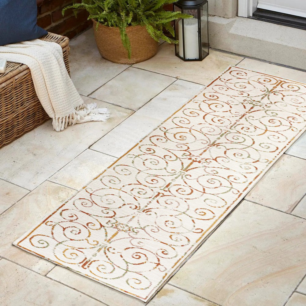 Ariadne Classic Cottage Filigree Scroll Reversible Machine-Washable Indoor/Outdoor Area Rug