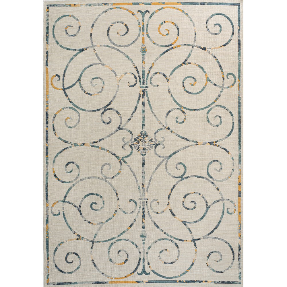 Ariadne Classic Cottage Filigree Scroll Reversible Machine-Washable Indoor/Outdoor Area Rug