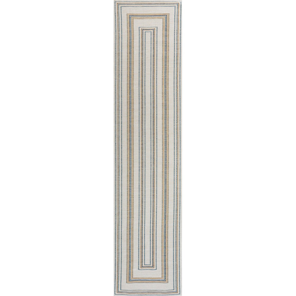 Always Classic Nautical Mitre Stripe Reversible Machine-Washable Indoor/Outdoor Area Rug