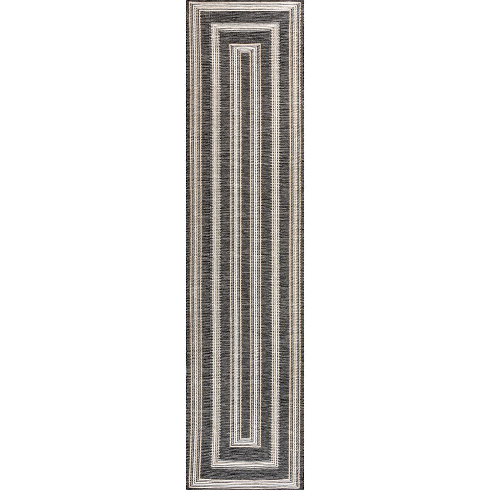 Always Classic Nautical Mitre Stripe Reversible Machine-Washable Indoor/Outdoor Area Rug