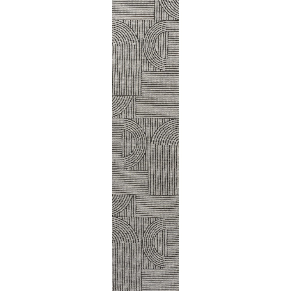 Leah Mid-Century Modern Arch Stripe Reversible Machine-Washable Indoor/Outdoor Area Rug