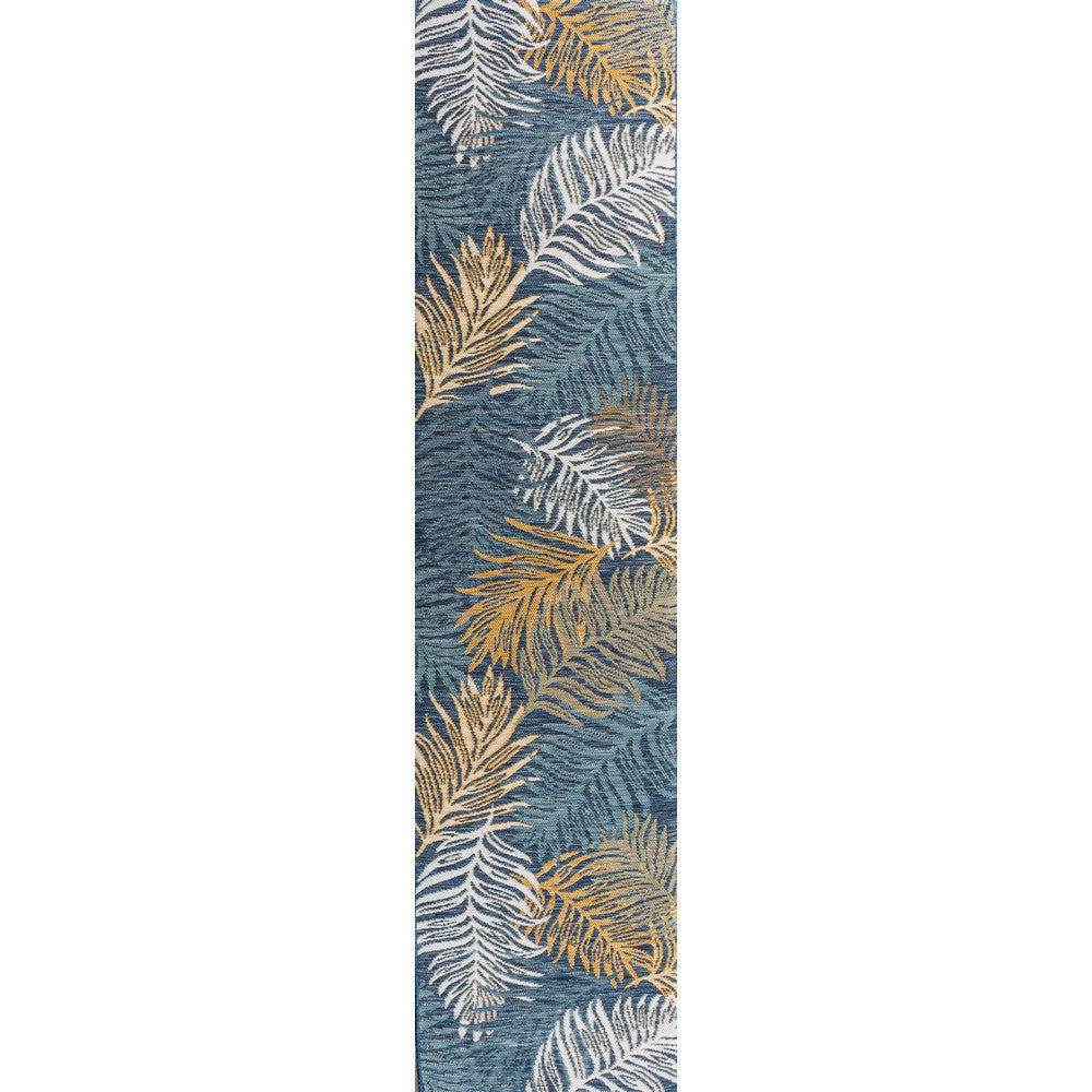Veranda Coastal Casual Palm Frond Reversible Machine-Washable Indoor/Outdoor Area Rug