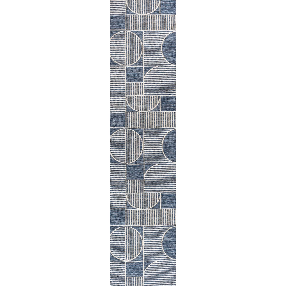 Couristan Mid-Century Modern Geometric Lines Reversible Machine-Washable Indoor/Outdoor Area Rug