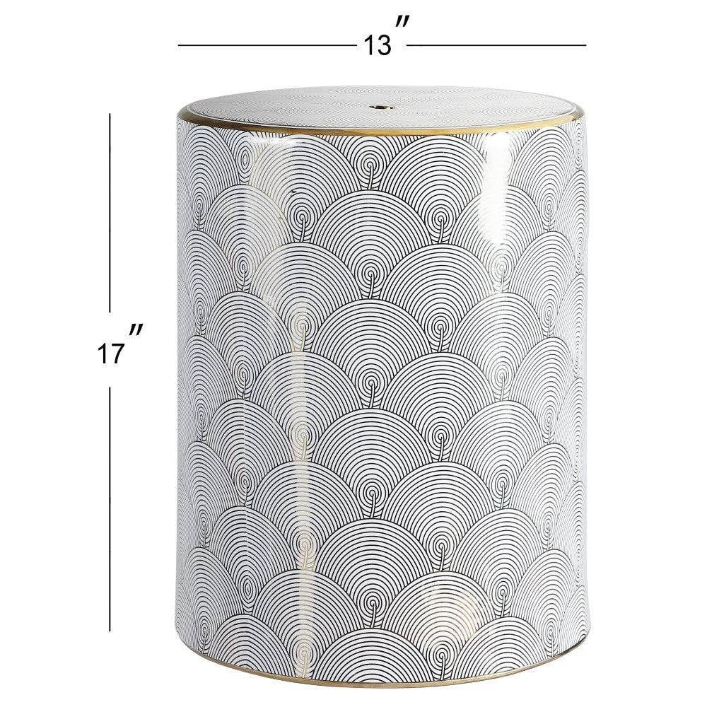 Carey Scale 17" Modern Ceramic Garden Stool