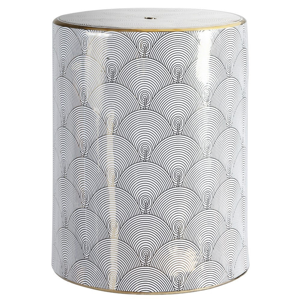 Carey Scale 17" Modern Ceramic Garden Stool