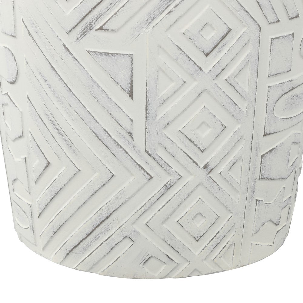 Jimothy 17.75" Geometric Drum Garden Stool