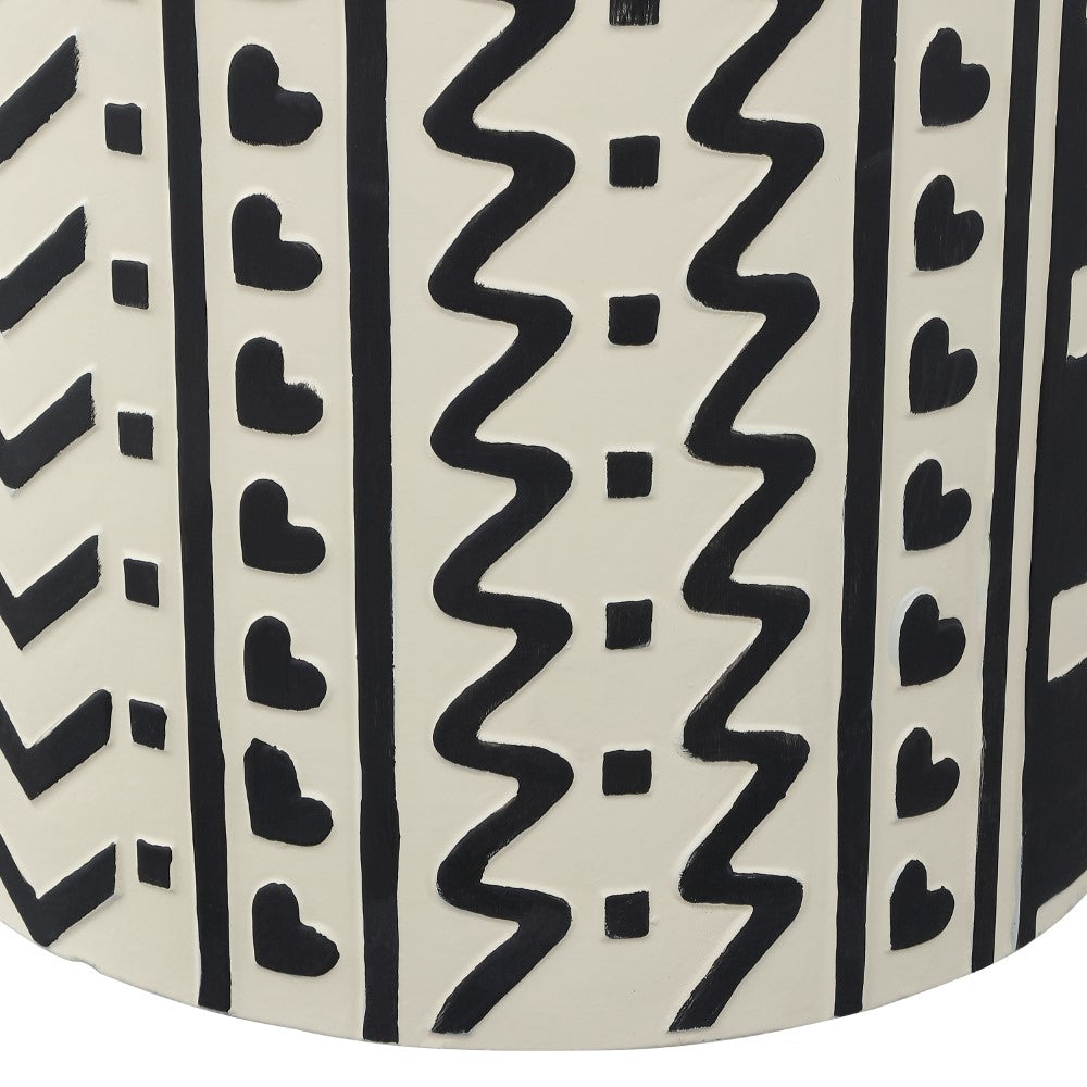 Rugvor 18" MidCentury Modern Geometric Drum Garden Stool