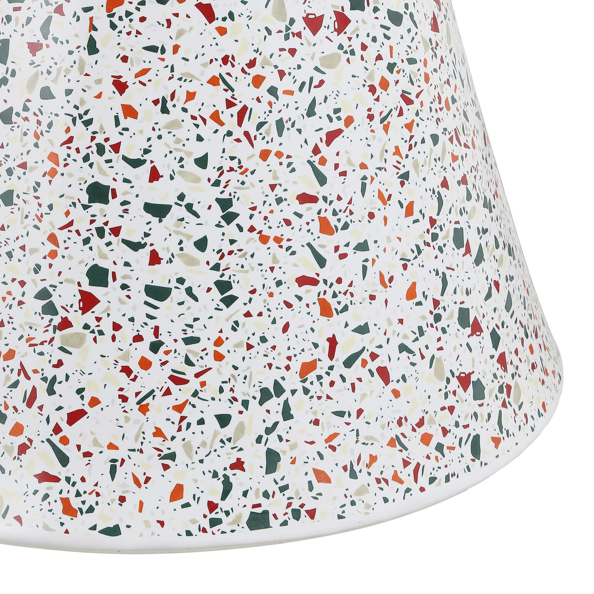 Leaf 17.75" Modern Bohemian Terrazzo Indoor/Outdoor Drum Accent Table