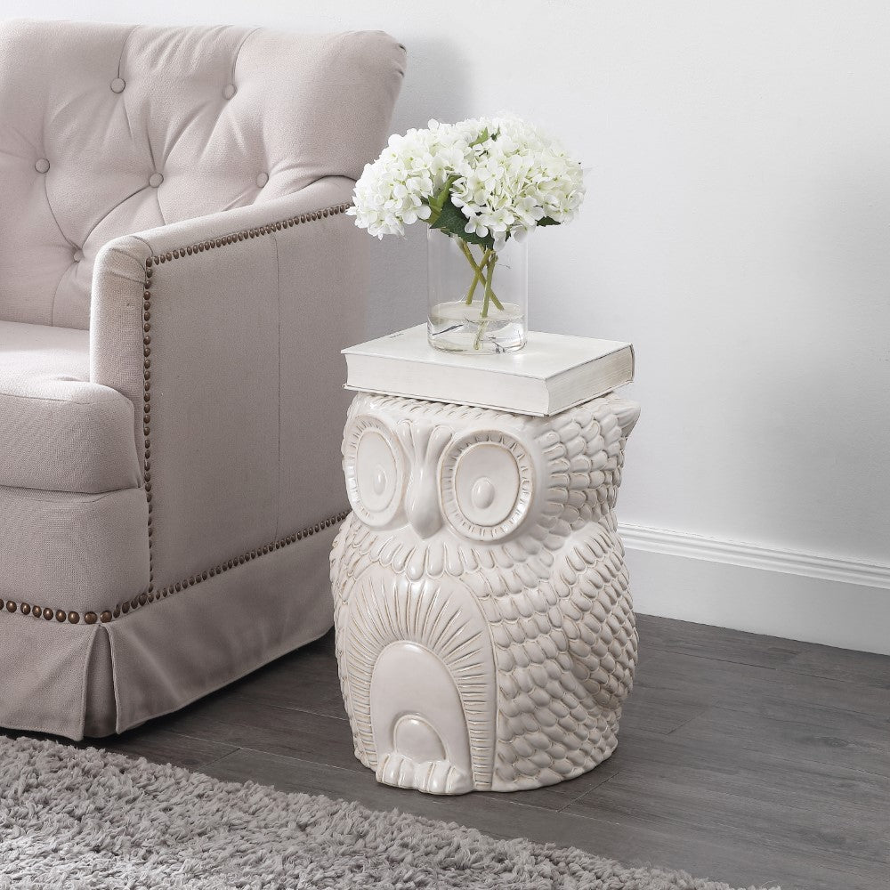 Millie 17.5" Classic Vintage Ceramic Indoor/Outdoor Owl Garden Stool