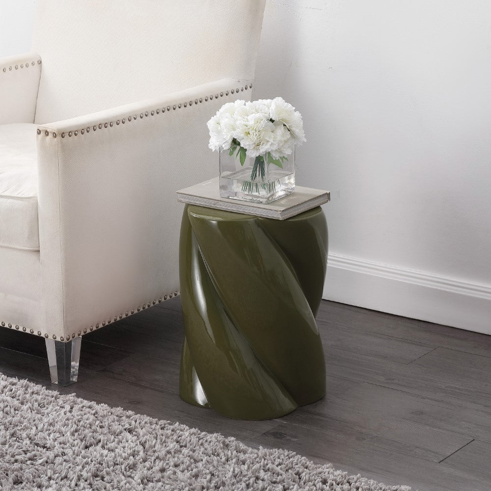 Yves Modern Minimalist Rope Twist Ceramic Indoor/Outdoor Garden Stool