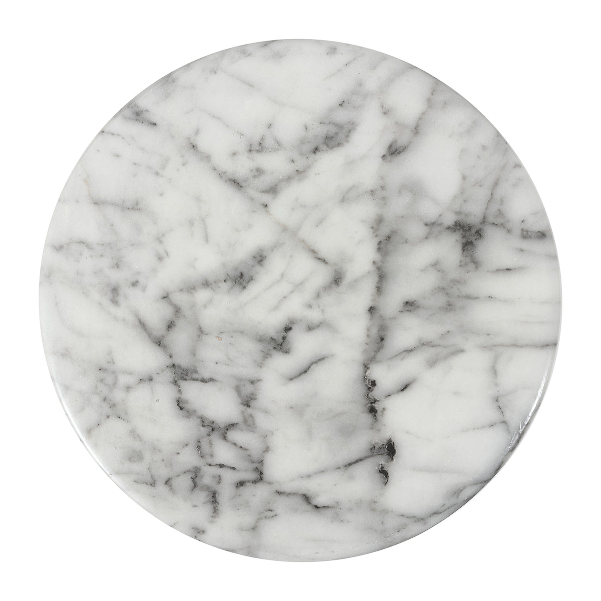 Zeus 16.75" Modern Minimalist Faux Marble Column Indoor/Outdoor Accent Table