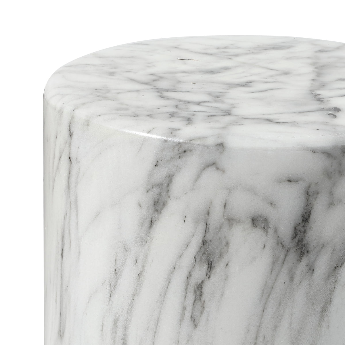 Zeus 16.75" Modern Minimalist Faux Marble Column Indoor/Outdoor Accent Table