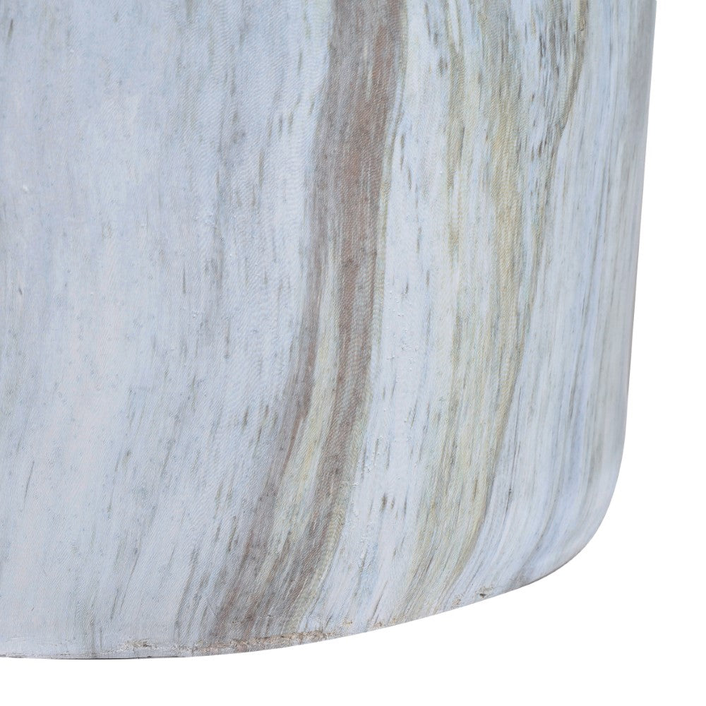 Zeus 16.75" Modern Minimalist Faux Marble Column Indoor/Outdoor Accent Table