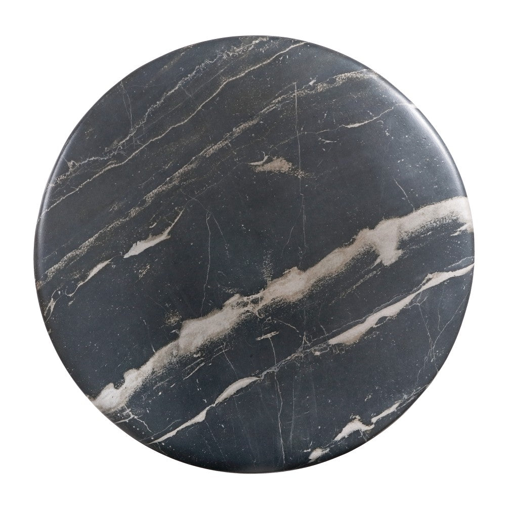 Zeus 16.75" Modern Minimalist Faux Marble Column Indoor/Outdoor Accent Table